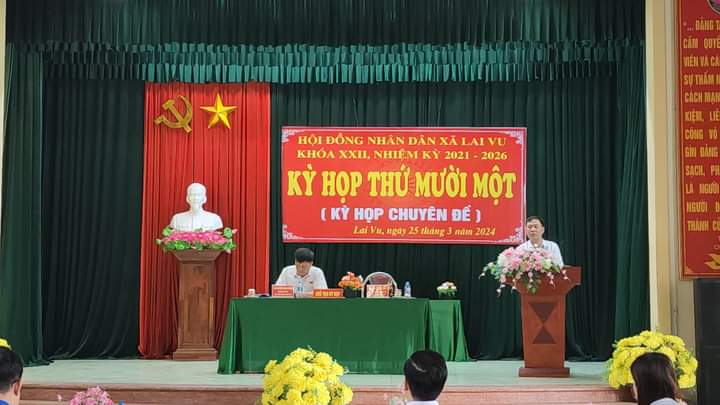 HĐND xã Lai vu tổ chức kỳ họp thứ 11, về sắp xếp đơn vị hành chính xã Lai Vu và xã Cộng Hòa để thành lập xã Lai khê.